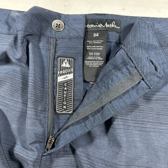 Travis Mathew Men's Blue Striped Stretch Golf Shorts‎ Size 34 - Picture 7 of 7